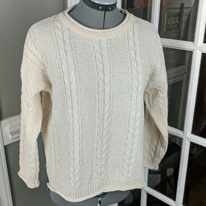 NWOT Olive & Oak Creamy Cable Knit Boxy Sweater